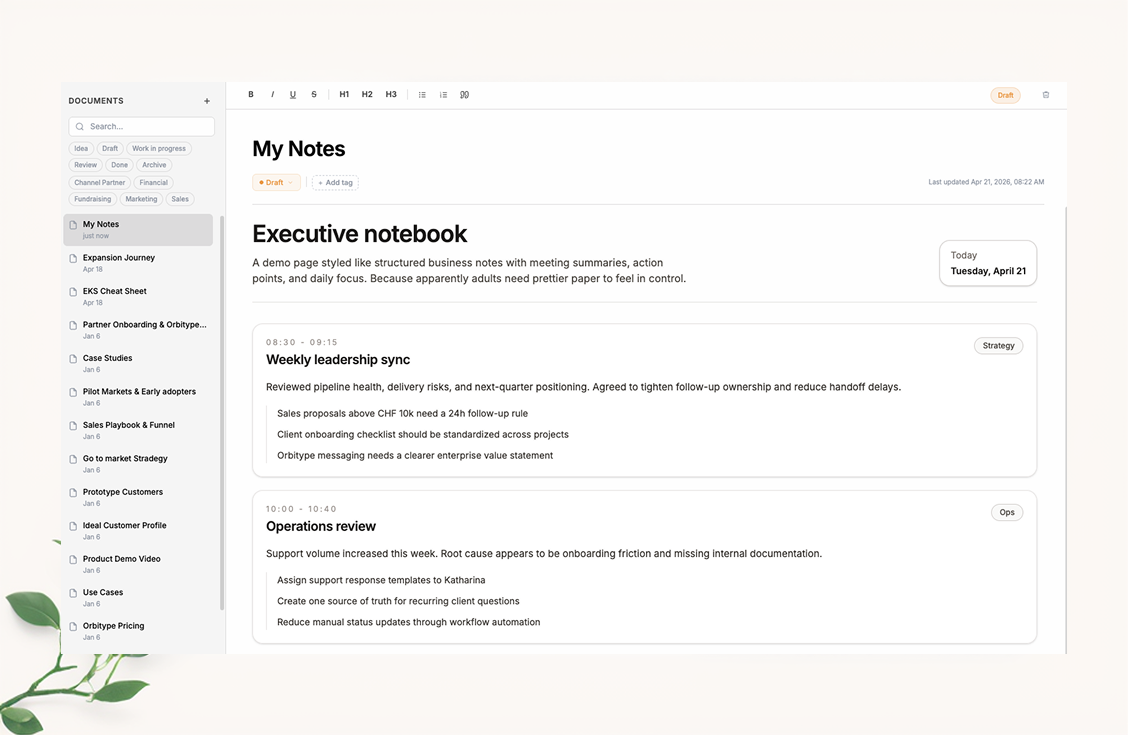 Documents: Note Taking App